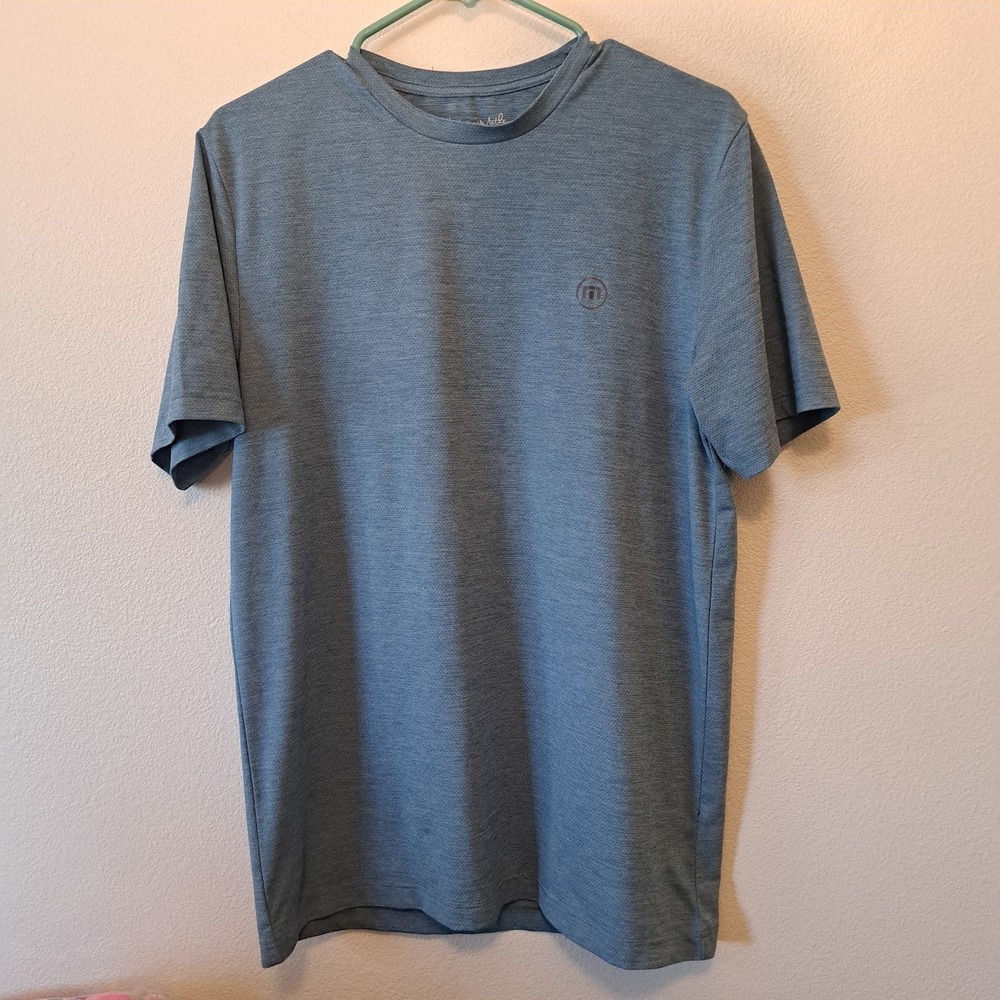 TravisMathew Mens Medium Blue Crew Neck Short Sleeve Performance T-Shirt